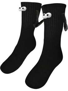 1 Pair Holiday Long Socks, Novelty Handgrip Cute Gift Socks, Valentine's Day Novelty Handgrip Socks, Family Matching Socks, Valentine's Day Couple Socks, Casual Home Party, Suitable For Adults, Students, Teenagers, Ideal Gift