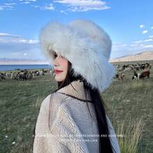 2025 Winter New Women's Hat, Face Slimming, Fleece Lined, Thickened, Warm, Ear Protection, Large Head Circumference, Fluffy Fisherman Hat - Mongolian Felt Hat [pink] - View 4