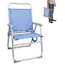 Blue Fixed Aluminum Beach Chair With Carrying Handle, 87x56.50x37 Cm (Jugatoys AC1130L Blue) ✅ Delivery Within 24/48 Hours To Mainland Spain - Multicolor - View 4