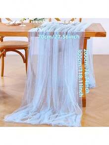 1条粉色珍珠薄纱桌旗，尺寸为27.56*78.74/118.11英寸，透明珍珠薄纱桌饰，适用于餐桌、婚礼、新娘、生日派对、聚会、宴会等场合。 - 彩色 - 查看 3