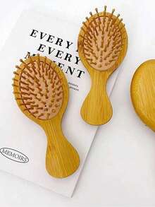 Bambus Kamm, tragbarer Holz Massage Kamm, mittlere Größe Luftpolster Kamm, geeignet für Männer und Frauen, Haushalt und Geschenk