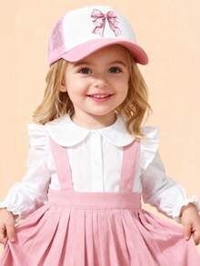 1pc Kids Bow Print Baseball Cap, Fashion Trucker Hat, Suitable For Boys And Girls Everyday Wear, Vacation, Back To School - Multicolor - View 2