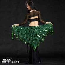 1件装女士肚皮舞服装，性感闪亮亮片肚皮舞围巾，女士舞蹈配饰，肚皮舞臀巾 - 彩色 - 查看 18