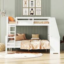 Kids Bed Frames, Headboards & Footboards - White + Pine + 140cm*200cm-1 - View 6