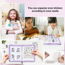 A5 全息星形拉链活页夹贴纸收藏册，PVC 透明亮彩防水封面相册贴纸剪贴簿，带可替换金属双环装订的收纳整理本 - 彩色 - 查看 2