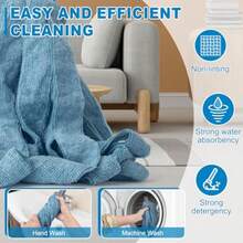 KeFanta Mops For Floor CleaningOne Mop Handle With 2 Blue Microfiber Cloth Mops Head Replacement String Wet Mop Refills Compatible With 0.8" Diameter Stick 1 Pole And 2 Heads - Blue - View 3