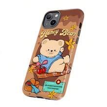 Funda para teléfono Honey Bear Cozy Vibes, compatible con teléfonos ,  17,  16 Pro Max,  15 Pro Max,  13 y  12. Fabricada en TPU, ofrece protección contra golpes y caídas. Perfecta para añadir un toque de calidez a tu colección y un regalo encantador para familiares, amigos, celebraciones navideñas y cumpleaños. - Blanco - Ver 6