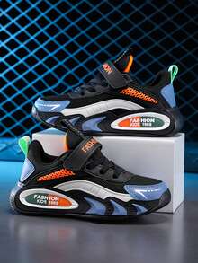 4-Season Casual Sports Shoes, Mesh Breathable Sneakers, Comfortable For Teenagers, College Students, Outdoor Sports, Running, Hiking, With Convenient Hook And Loop Strap Closure - Orange - View 5