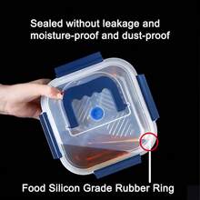 2 PCS Extra-Large Stainless Steel Food Storage Containers With Blue Lids - Deep Design, Airtight Seal, Perfect For Refrigerator Organization, Meal Prep, Lunch Boxes & Kitchen Pantry - 銀色 - 查看 6