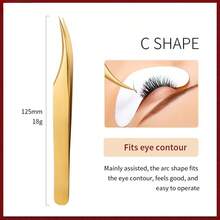 1/7Pcs Professional Eyelash Extension Tweezers Set Decor Anti-Static Dolphin Peacock Butterfly Lash Extension Precision Straight Curved Tweezers Cosmetic Makeup Tools - Gold - View 14