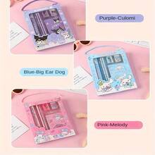 Sanrio 6pcs/Set Hello Kitty Cartoon Ruler, Pencil Sharpener, Eraser, Notebook Stationery Set, Creative Drawing Office Supplies Kitty Cat Stationery Gift Set (Some Accessories May Be Random) (Packaging Design Is Random) - Multicolor - View 7