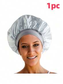 定制缎面光滑睡眠帽，可定制姓名或标志，配有宽松的松紧带，女士夜间护发帽，适合所有发质，圣诞节美容配饰