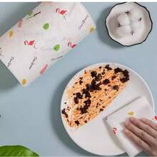 Bamboo Fiber Natural Color Printed Slouchy Dishcloth, Thick Dual-Use Kitchen Absorbent Oil-Absorbing Disposable Dishcloth - Multicolor - View 2