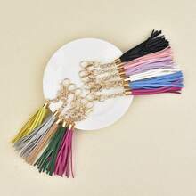 10pcs Tassel Pendant Crafts Leather Tassel Keychain Brush DIY Decor, Suitable For Bags, Curtains, Bookmarks, Keys [Car Wallet Tassel Pendant] Tassel Keychain Cute Keyring Wallet Backpack Car Key Accessories, Christmas Gift - Multicolor - View 11