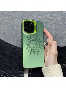 Estuche Premium Antimanchas y Absorbente de Impactos con Diseño Pintado a Mano de Sol y Luna para iPhone 16/16Pro/16Plus, 15/15Plus/15Pro/15ProMax, 14/14Plus/14Pro/14ProMax, 13/13Pro/13ProMax, 12/12Pro/12ProMax, 11/11Pro/11ProMax, 7/8plus, XR/Xs/XsMax - Multicolor - Ver 6