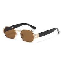 时尚金属多边形眼镜，奢华时尚眼镜，春夏款 - 彩色 - 查看 5