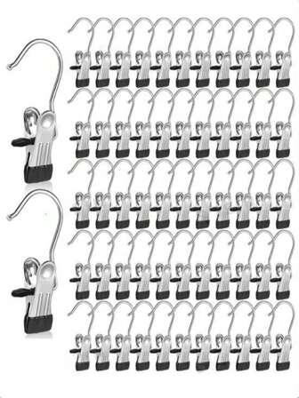 30/20/10/1pc Heavy Duty Steel For Boot Hangers Clips - Durable Metal Clothes Pins For Hanging Shoes, For Boots, Jeans, Pants, Hats, Socks, Gloves - Space-Saving Organizer For Closet, Laundry, Clothes Pins