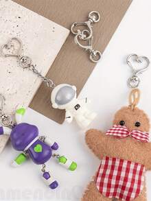 20/100pcs Set Of Heart-Shaped Rotating Buckle Hook Strap Key Ring - Colored Metal Spring Buckle Suitable For DIY Handicrafts, Lanyards And Accessories - Zinc Alloy Lobster Deduction Ring In 4 Colors - Multicolor - View 5