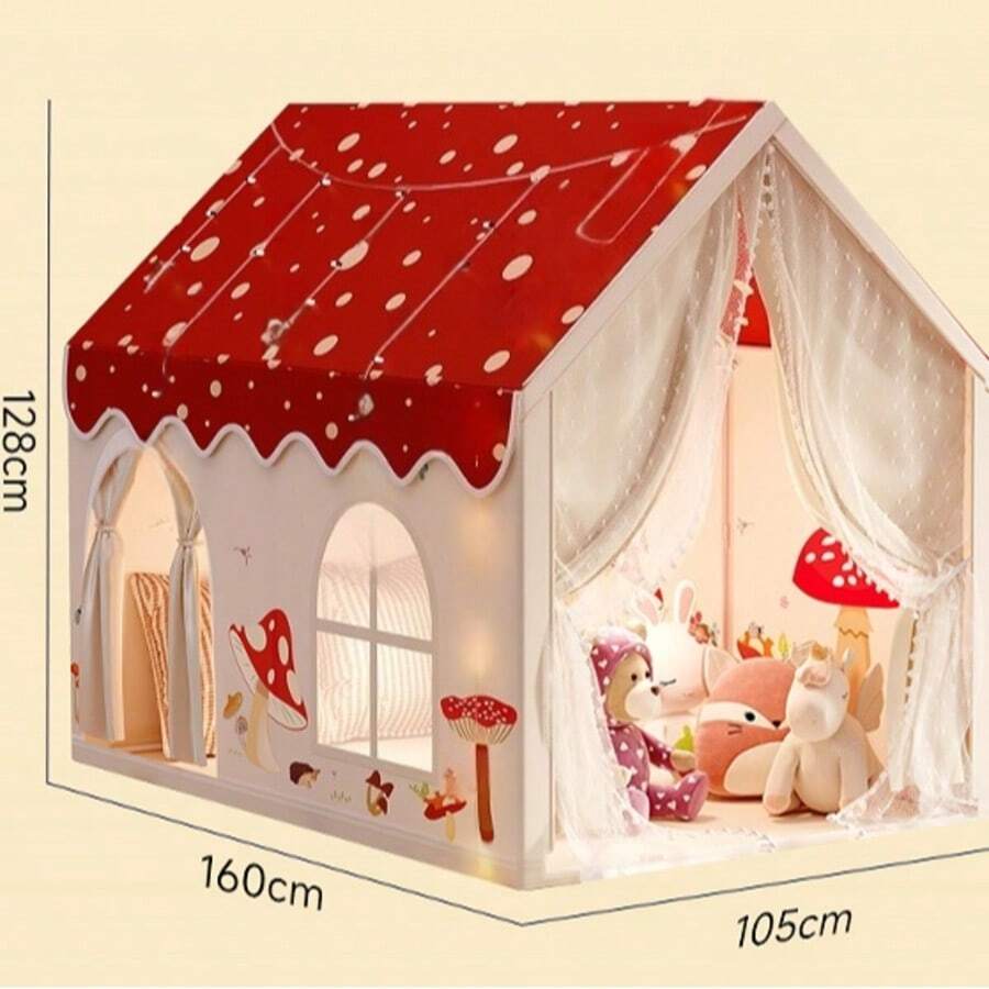 2025新款迷你屋游戏帐篷，互动秘密基地睡眠帐篷 - 紅色 - 查看 1