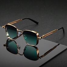 Square Metal Personalized Korean Chic Fashion Glasses, Suitable For Both Men And Women, Ideal For Music Festivals And Street Photography Accessories - Multicolor - View 6