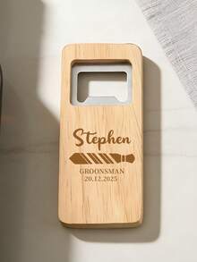 Customized Wooden Bottle Opener, Can Customize Text, 8 Styles, Personalized Engraved Beer Bottle Opener, Wooden Bottle Opener, Boyfriend Gift, Bottle Opener Keychain, Gift For Him, Birthday Gift, Groomsman Gift - Multicolor - View 11