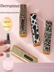 1-Pc Leopard Print Premium Refillable Perfume Bottle, Refillable Bottom Atomizing Bottle, Travel Essential, Easy To Carry In Your Bag, Empty Perfume Bottle, Portable Travel Perfume Bottle, Exquisite Small Bottle, Fine Spray, Perfume And Cosmetics Decanting Organizer, Storage Container, Portable Storage For Women's Cosmetics, Party Gift, Women's Gift, Personalized Gift, Fun Gift, Valentine's Day Gift, Cosmetics Storage, Back-To-School Essential. - Multicolor - View 7