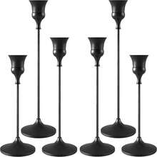 WAXJJDW 12/6/30/24pcsElegant & Romantic European Dinner Candles, 6pcs Tabletop Candlestick Holders, Metallic Cone Candle Holders, Room Decor, Home Decoration,Wedding - 黑色 - 查看 13