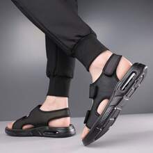 男士拖鞋，新款高端夏季凉鞋，防滑户外鞋 - 黑色 - 查看 7