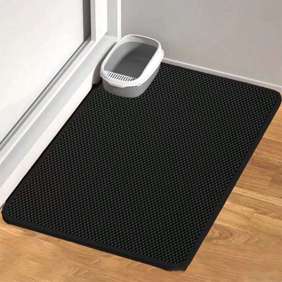 Elastic Anti-Splash Double-Layer Litter Mat, Pet Cat Supplies - one-size - View 1
