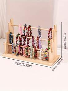 Wooden Multi-Layer Jewelry Display Rack, Bracelet/Necklace/Earring/Ring Organizer, Rotating Tiered Jewelry Stand, Countertop Display For Retail Store, Wedding Decor, No Power Required