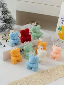 1pc Rose Bear Aromatherapy Candle, Individually Packaged As A Gift. It Is A Gift That Combines Both Aesthetics And Fragrance. The Romantic Rose Elements Are Combined With The Cute Bear Shape.