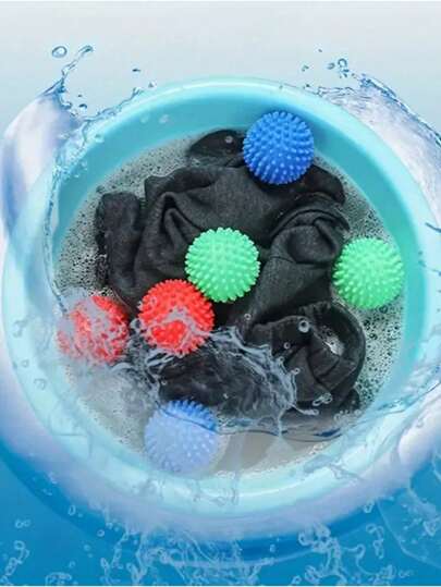 Reusable Laundry Dryer Balls - Made Of Rubber, Stain Removal & Lint Removal, Suitable For Washing Machines, No Electricity Needed, Essential Household Cleaning Item, Softens Clothes, Reduces Wrinkles And Static, Prevents Clothes From Tangling At Home And Laundromat, Great Gift For Mother's Day, Valentine's Day, Friends, Moms, Girlfriends (Random Color)
