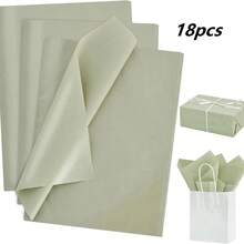 50pcs Sage Green Wrapping Paper, Suitable For Handmade Crafts, Party Gift Wrapping, Bouquet Wrapping, Shoes And Clothing Packaging, Also Suitable For Birthday Gifts, Or Decorations For Holidays And Weddings.