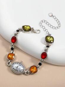 Retro Luxury Faux Pearl Dial Bracelet Watch, Suitable For Daily Wear - Multicolor - View 4