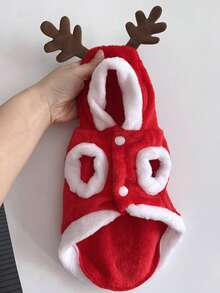 Dog Christmas Costumes, Pet Cold Weather Sweater Coat, Puppy Santa Claus Reindeer Outfit Winter Hoodie Warm Vest Clothes, Jumpsuit Apparel For Small Medium Dogs Cats Party Cosplay - Multicolor - View 8