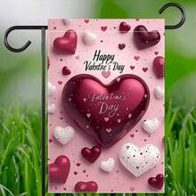 1pc Romantic Valentine's Day Double-Sided Printed Outdoor Garden Flag, Yard Decor - Multicolor - View 4