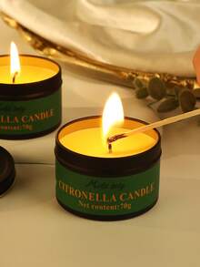 4支/2支装全新香茅/香氛大豆蜡烛，金属罐包装，家居装饰，户外，露营，派对，团队建设，蜡烛摆件，婚礼装饰，送给女性、闺蜜、生日的礼物 - 彩色 - 查看 3