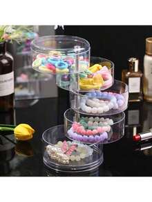 1pc Elegant Multi-Layer Rotating Jewelry Box For Effortless Organization Of Earrings, Hairpins, Headbands, And Hair Ties – Perfect For Back To School, Holiday Gifting, And Special Occasions With A Chic And Functional Design To Enhance Your Dressing Table And Keep Your Accessories -Free And Easily Accessible For Christmas, Thanksgiving, New Year, And Valentine's Day Celebrations. - Clear - View 6