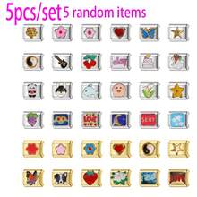 1/5/10pcs Stainless Steel Modular Beads, DIY Bracelet Necklace Ring Anklet, Fashionable Elegant Cute Italian Modular Design, Ideal Couples Gift (Product Is Single Component, Not Pre-Assembled) Valentine's Day, Ramadan, New Year Gift - Multicolor - View 2