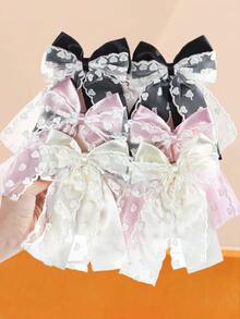 3/6 قطعة/مجموعة من مشابك الشعر بفيونكة من الدانتيل باللون الأسود والأبيض والوردي، مناسبة للأنماط الحلوة والكيوت والجوثيك، تناسب البنات والنساء، يمكن ارتداؤها مع الملابس الحلوة والكلاسيكية والفينتاج للاستخدام اليومي والمناسبات والحفلات، مشابك الشعر، مشابك الشعر الكبيرة - متعدد الألوان - مشاهدة 5