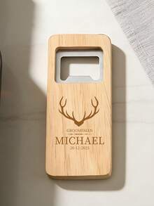 Customized Wooden Bottle Opener, Can Customize Text, 8 Styles, Personalized Engraved Beer Bottle Opener, Wooden Bottle Opener, Boyfriend Gift, Bottle Opener Keychain, Gift For Him, Birthday Gift, Groomsman Gift - Multicolor - View 14