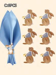 Bộ 18/12/6/3/1 chiếc vòng giữ khăn ăn hình thỏ Phục Sinh, giá đỡ khăn ăn ngày lễ, gang màu trơn, hoàn hảo cho các bữa tiệc Phục Sinh, sinh nhật, nhà nông thôn, đám cưới, nhà hàng, khách sạn, Ngày lễ tình nhân, tiệc chiêu đãi, trang trí bàn tiệc buffet, đồ dùng cho bữa tiệc Phục Sinh. - Nhiều màu - Xem 17