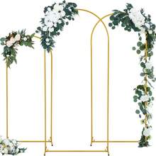 1 Set, Metal Rounded Rectangle Arch Kit, Suitable For Birthday, Wedding, Bridal Shower, Graduation, Anniversary, Christening, Floral Arch, Outdoor And Garden, Theme Party, Backdrop, Gardening Holiday Decor, Home Decor - Gold - View 4