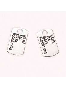 Ins Style Minimalist Letter Pendant Accessories Zinc Alloy Nameplate Necklace Earrings Bracelet Keychain Jewelry Accessories - 古銀色 - 查看 6