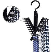 Organizador de corbatas 20 filas giran para abrir/ cerrar la rejilla para corbatas colgador de bufandas giratorias de 360 ​​grados para almacenamiento de corbatas bufandas cinturones y accesorio - como en la foto - Ver 1