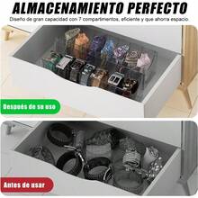Organizador de Cinturones Caja para Cinturones con 7 Compartimentos Caja de Almacenamiento de AcríLico Para Cinturón para Guardar Cinturones Corbatas y Pajaritas en ei Armario 7 cuadrícula - 7cuadrcula - Ver 3