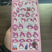 1张动漫卡通3D贴纸，可爱动物小猫贴纸，可重复使用防水贴纸，DIY工艺贴纸，适用于笔记本电脑、水瓶、笔记本、汽车、行李箱、礼品包装、派对装饰、乙烯基贴纸、学习用品、返校用品。 - 彩色 - 查看 9