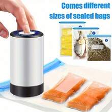 Máy hút chân không thực phẩm cầm tay đa năng, Máy hút chân không điện mini, Máy hút chân không cầm tay sạc USB, Cổng Type-C, Pin Lithium 800mAh, Bộ túi hút chân không 3 kích cỡ, Bộ túi đựng chân không và máy hút chân không điện cầm tay, Máy hút chân không điện mini cầm tay kèm 15/35 túi đựng thực phẩm, Túi hút chân không 3 kích cỡ - Máy hút chân không - Xem 3