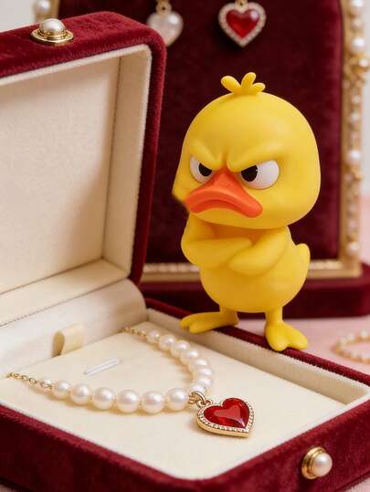 2pcs - Angry Yellow Duck Figurines, Funny Angry Duck Decor. Vivid Sculpture With Crossed Arms Standing And Sitting Angrily. Ideal For Collection, Display And Gifting. Perfect For Home Decor And Holiday Parties.