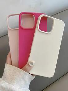 3 件装纯色皮革纹理简约全包覆 TPU 防震手机壳，兼容 Apple 17、16、15、14、13、12、11 Pro Max、Air - 彩色 - 查看 3